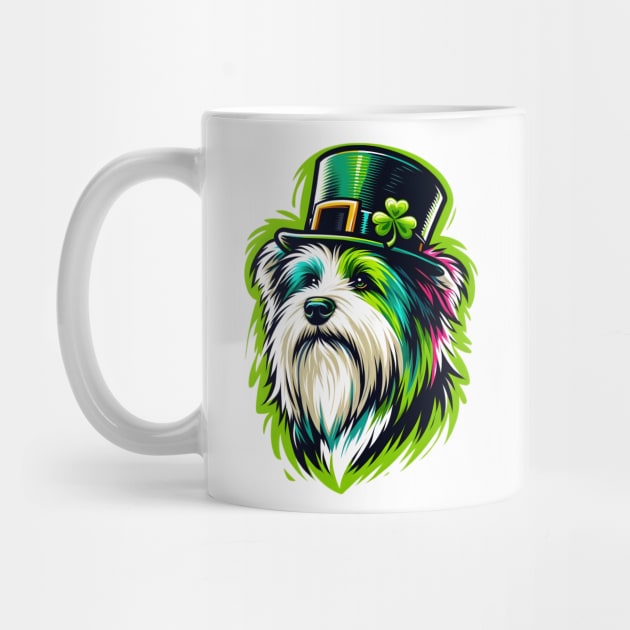 Tibetan Terrier in Leprechaun Hat: St Patrick's Day Art by ArtRUs